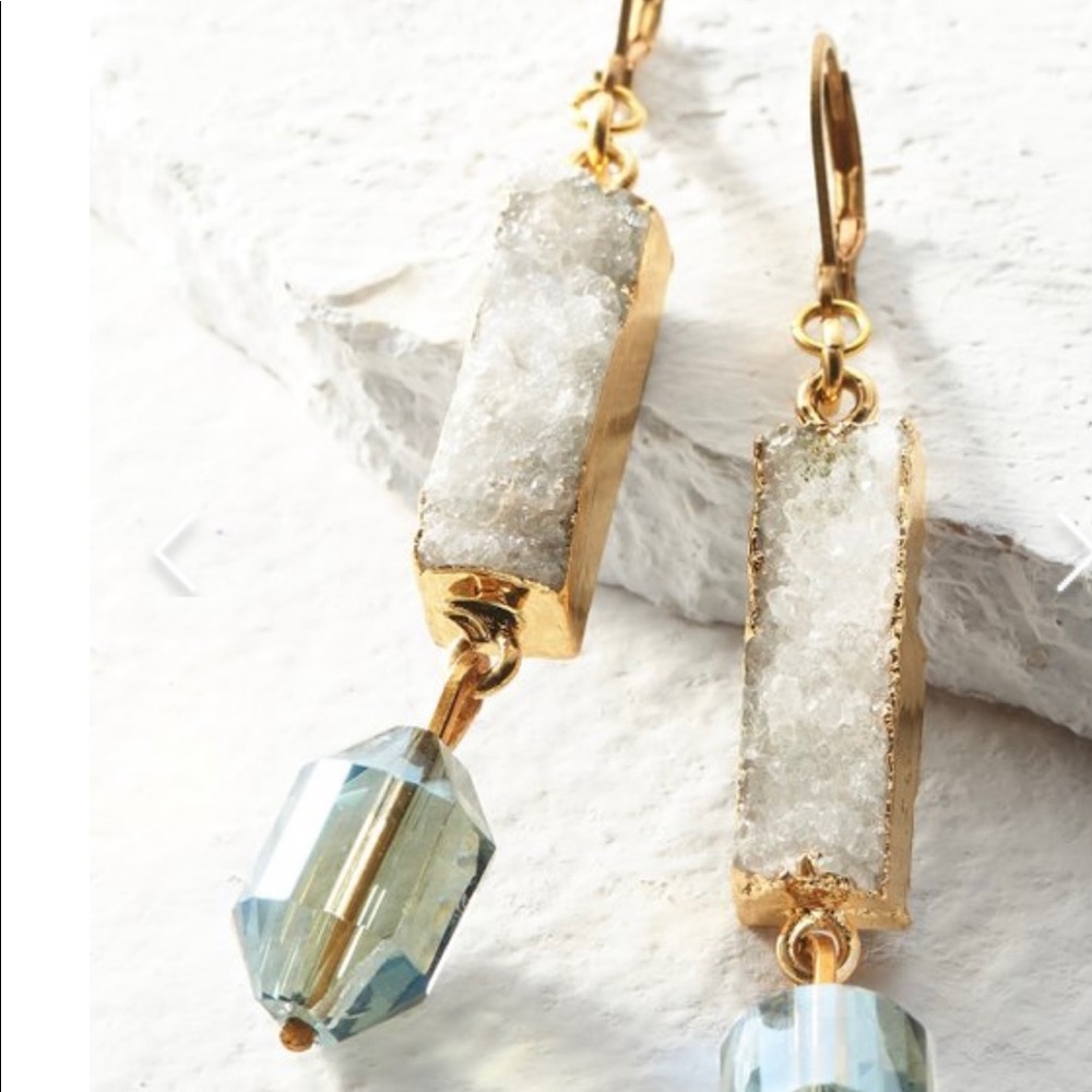 Soft surroundings druzy crystal earring